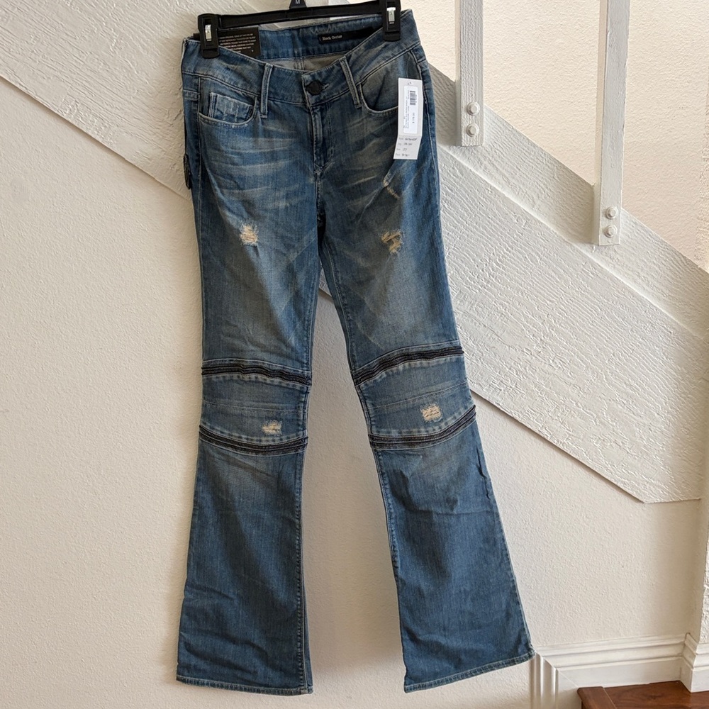 Black Orchid Denim Distressed Blue Boot Cut Jeans